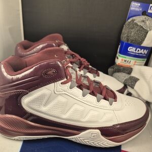 Men's Athletic Sneakers - And 1 With 3 Pairs New Socks Maroon and White